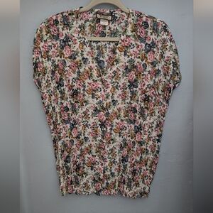 🌙 Floral Print Vintage Wrapper Women's Reverse Button Dolman Top